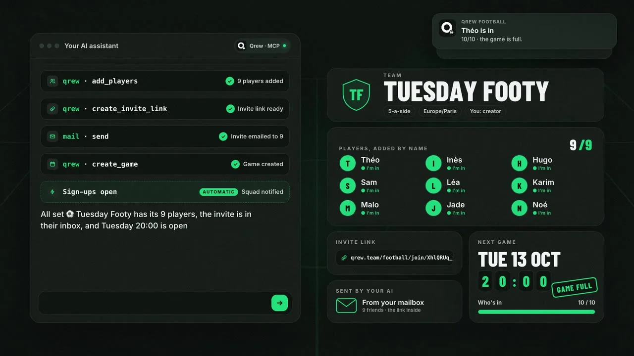 Qrew Football: your AI runs the team